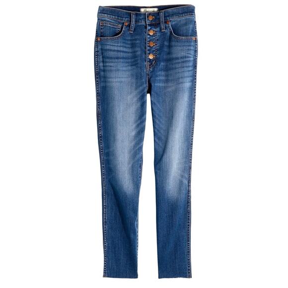 Madewell Petite 10" High-Rise Skinny Crop Jeans| Button-Front TENCEL™ Denim 27P - Picture 5 of 16
